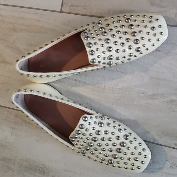 HALOGEN KAYLEE STUDDED PATENT LEATHER LOAFERS - Picture 1 of 8